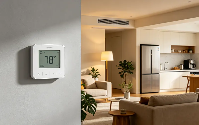 The features and temperature control of the Electronic Thermostat.